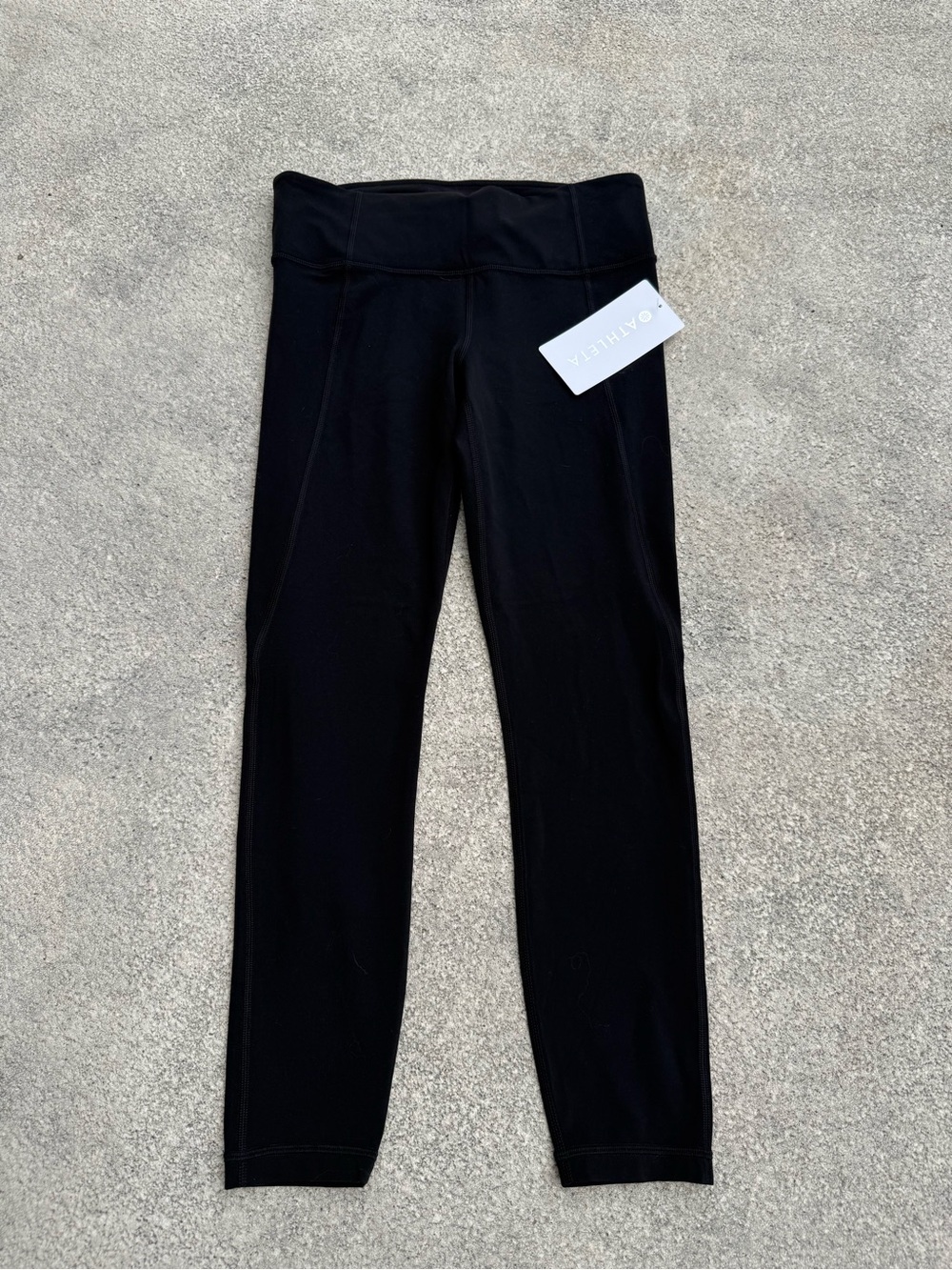 Athleta Black Mid Rise Salutation 7/8 Leggings Size S